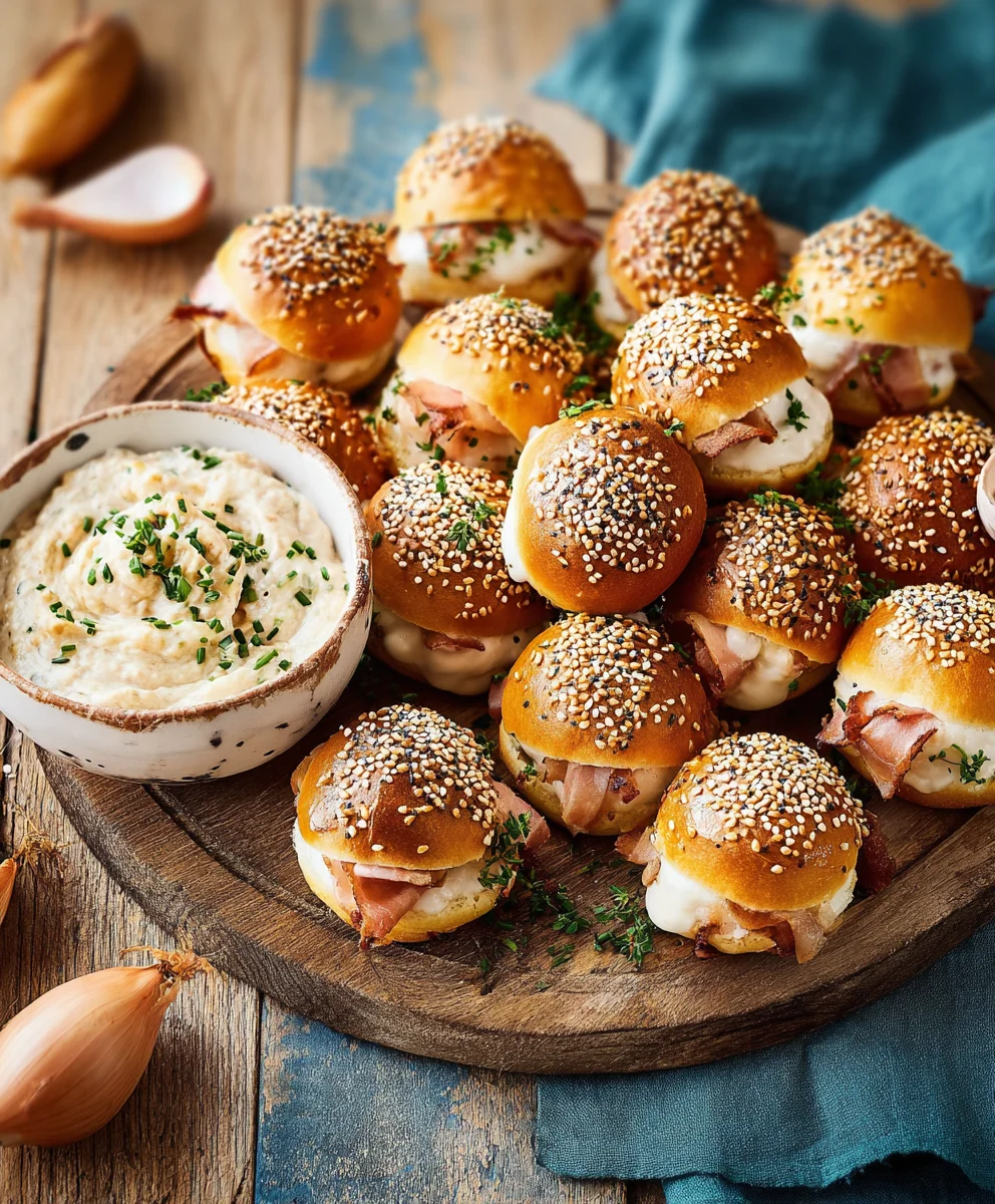 Mini Laugenkonfekt: Schnelles Fingerfood mit Zwiebel-Dip