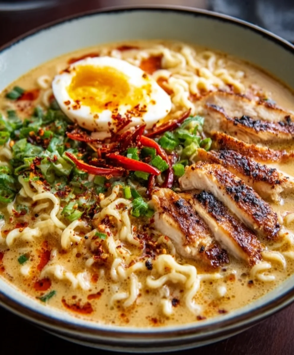 Cremiges Knoblauch Hähnchen Ramen: Ultimativen Rezept