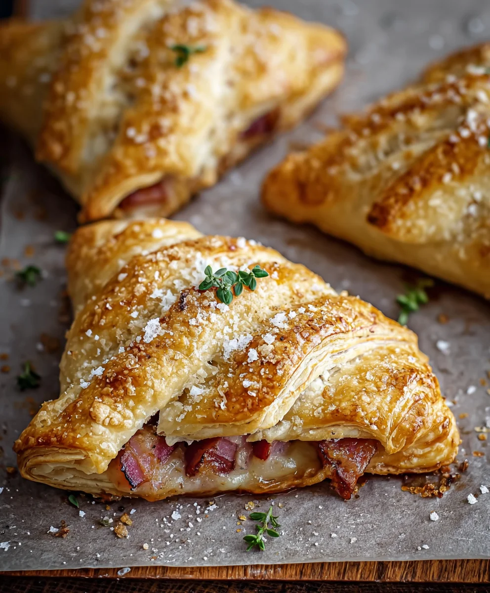 Knusprige Blätterteigtaschen mit Rindfleisch & Käse