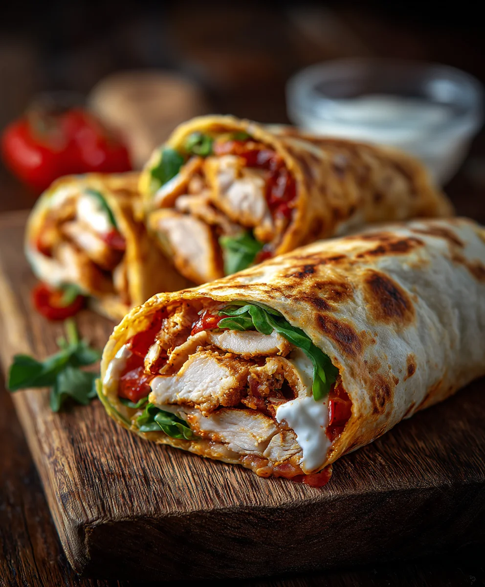 Knusprige Hähnchen-Mozzarella-Wraps im Airfryer