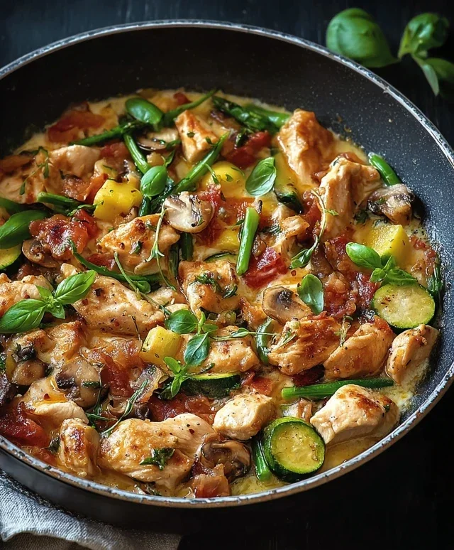 Gemüsepfanne mit Hähnchen