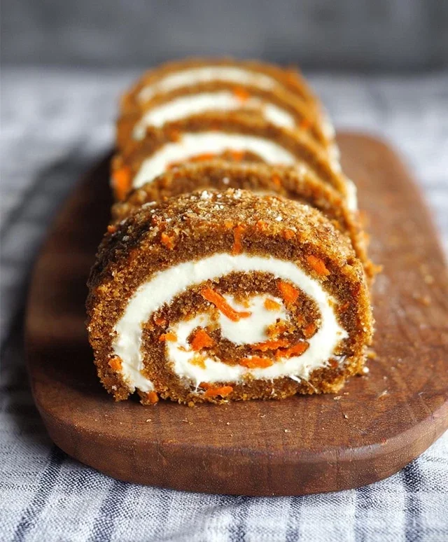 Carrot Cake Roll with Cream Cheese Frosting Filling