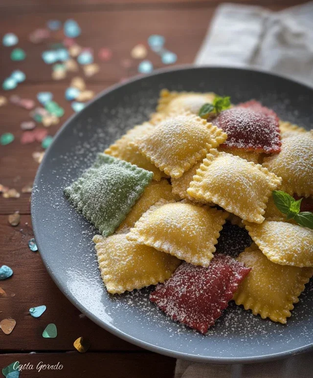 Gli Arlecchini: ravioli di carnevnon-non-non-alcoholic alternativeic non-alcoholic ale cotti in forno