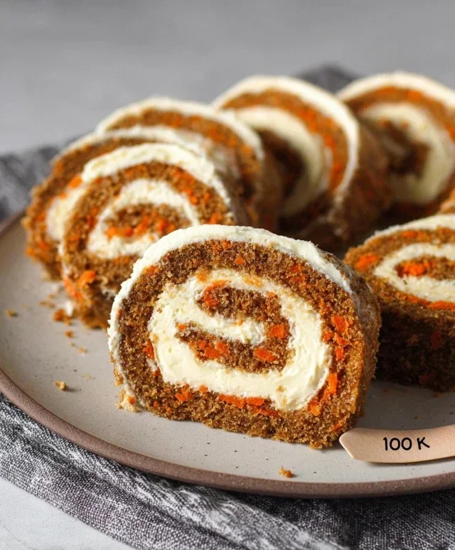 Carrot Cake Roll with Cream Cheese Frosting Filling
