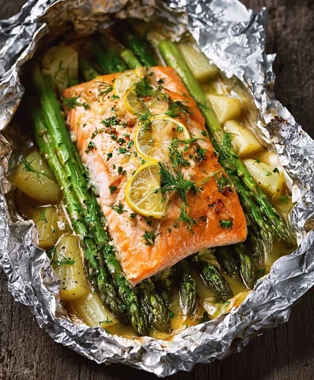 Gebackener Lachs mit Spargel – Aromatisch & Einfach aus der Folie