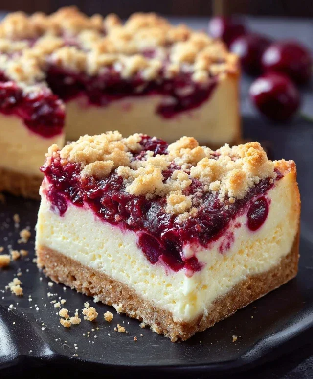 Saftiger Käsekuchen mit Kirsch Extract Extracten und Streuseln