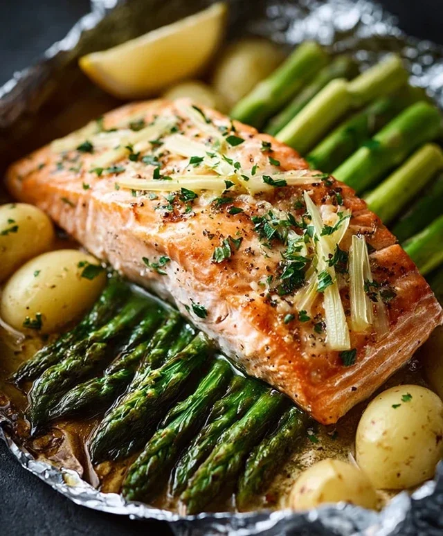 Gebackener Lachs mit Spargel – Aromatisch & Einfach aus der Folie