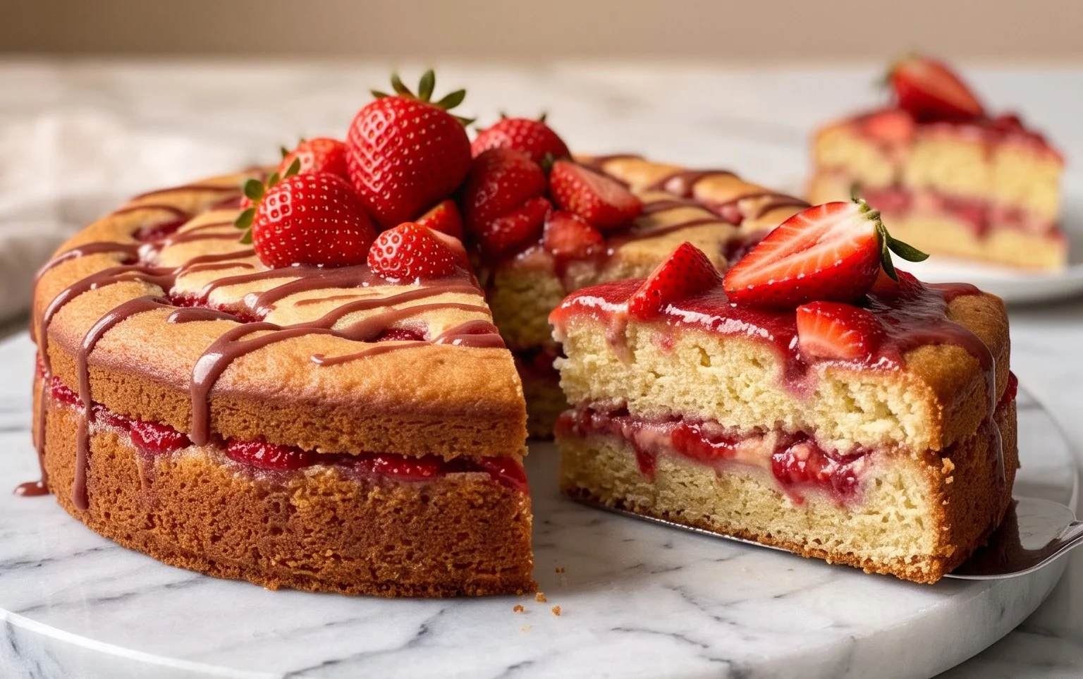 Erdbeer-alkoholfreier Biskuitkuchen – Der beste Sommerkuchen